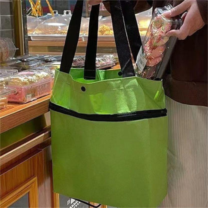 Portable Shopping Cart Foldable Grocery Trolley Lightweight with Wheels for Home Delivery Handcart Small Trailer Ideal for Shopping Tasks