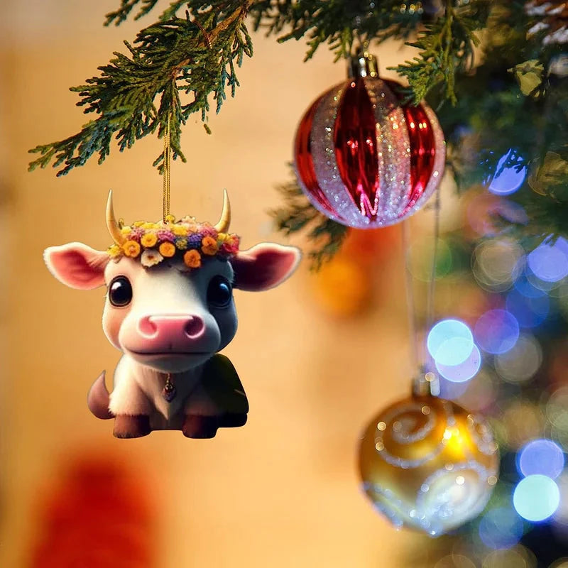 🎅 Christmas Hot Sale-🐮Cartoon Cow Decorative Ornament🐮