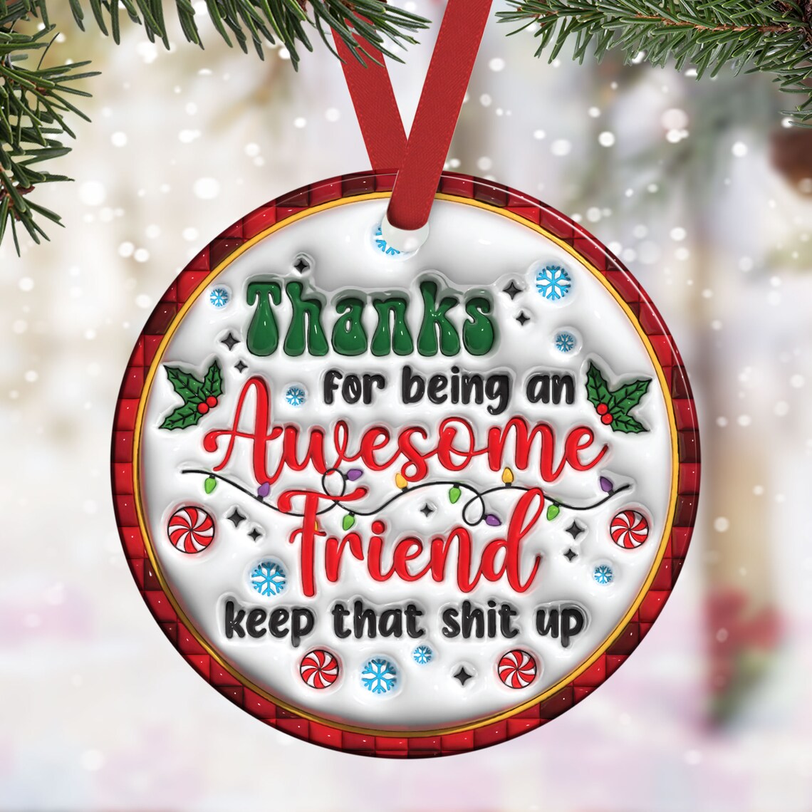 🔥CHRISTMAS PRE-SALE 50% OFF🎁BESTIES CHRISTMAS ROUND ORNAMENT