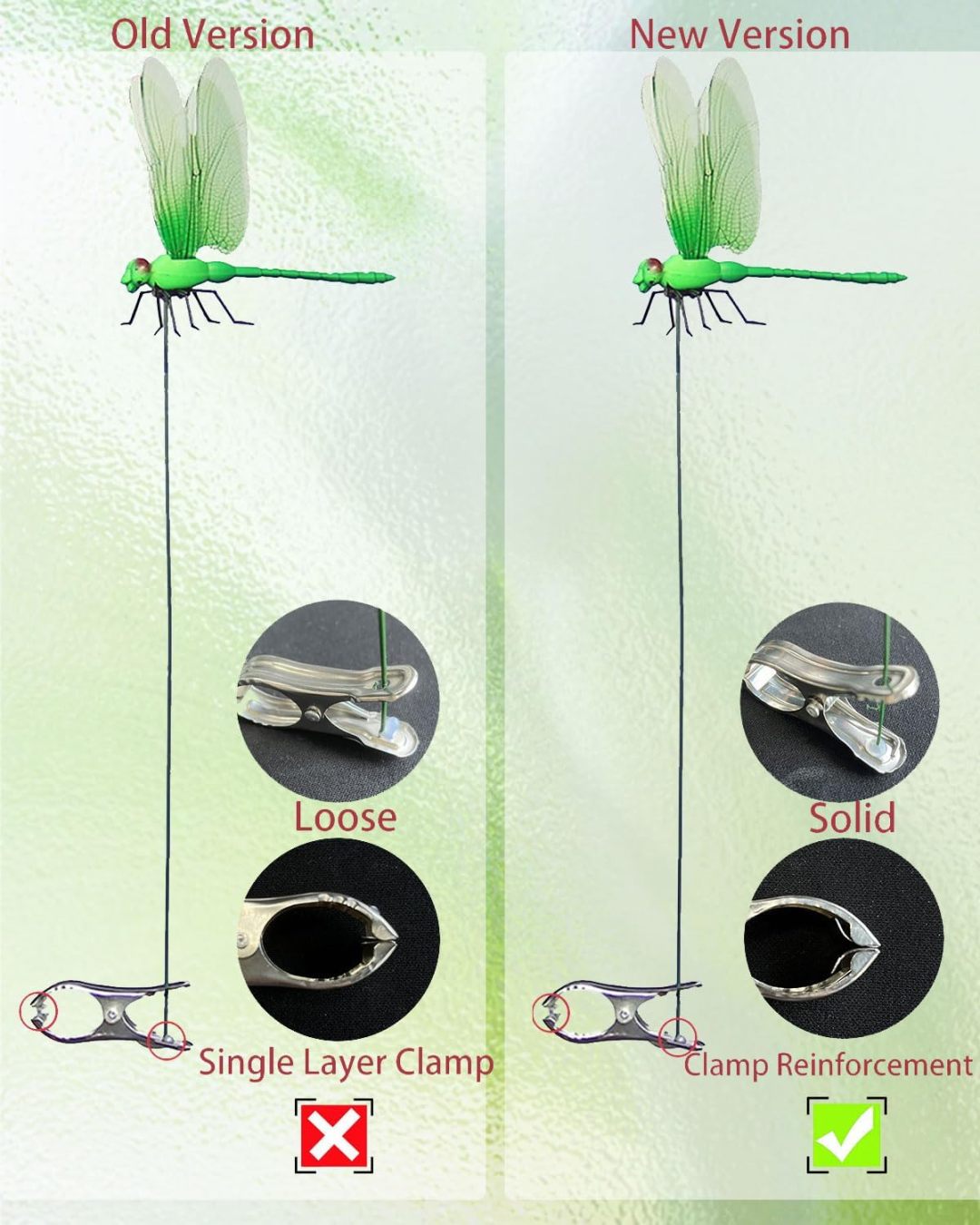 12-Piece Dragonfly Garden Decor Set — Includes 3D Dragonfly Garden Stakes in 4 Colors