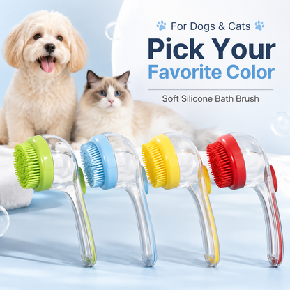 🔥 60% OFF NOW!✨ PetScrubFlow Bath Brush – Soft Silicone Bristles for Deep Cleaning & Gentle Massage 🐕