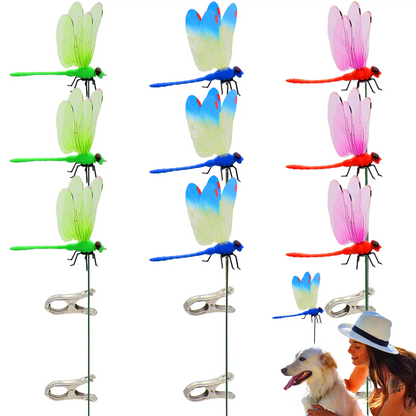 12-Piece Dragonfly Garden Decor Set — Includes 3D Dragonfly Garden Stakes in 4 Colors