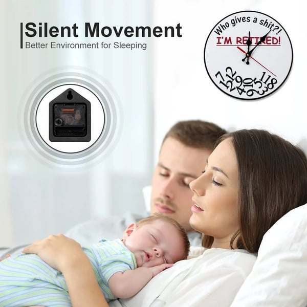 Funny Sarcastic Retirement Wall Clock "Who gives a shit?! I'M RETIRED!"