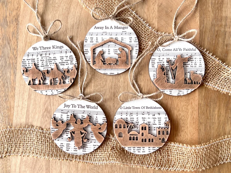 ✨Music Sheet Nativity Ornament