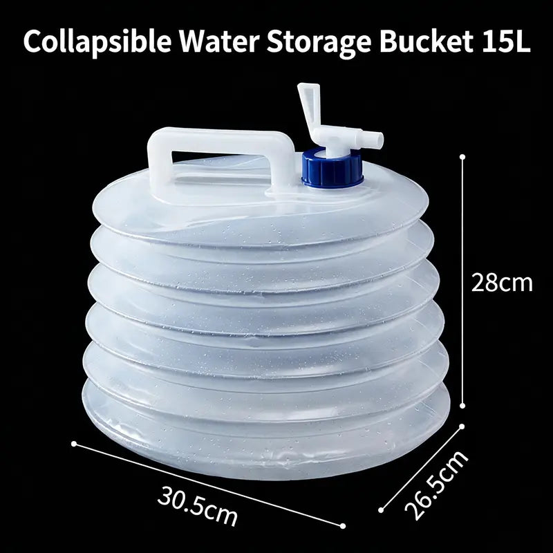 Collapsible Water Bucket, Large-Capacity Portable Pail with Handle for Outdoor Camping, Picnics, and Road Trips