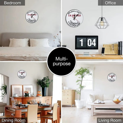 Funny Sarcastic Retirement Wall Clock "Who gives a shit?! I'M RETIRED!"