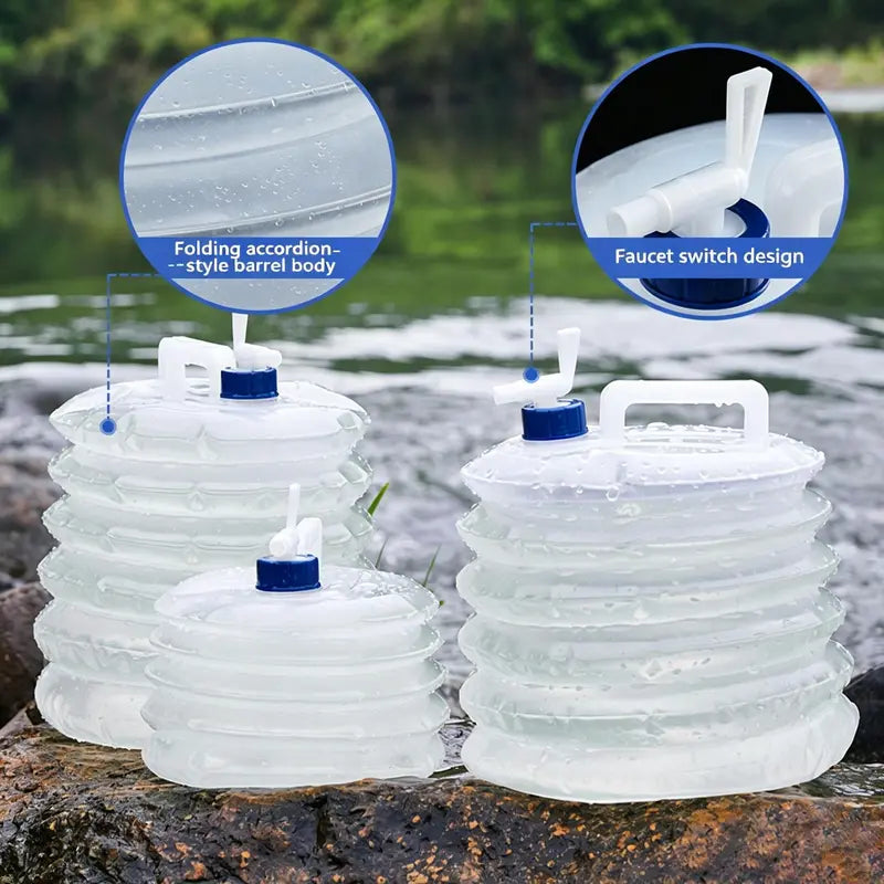 Collapsible Water Bucket, Large-Capacity Portable Pail with Handle for Outdoor Camping, Picnics, and Road Trips