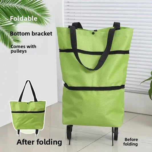 Portable Shopping Cart Foldable Grocery Trolley Lightweight with Wheels for Home Delivery Handcart Small Trailer Ideal for Shopping Tasks